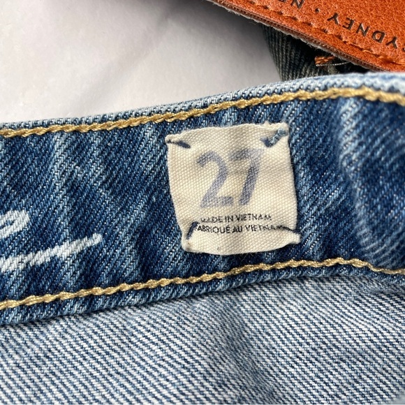 We the Free Bailey High-rise Rigid Denim Miniskirt Raw Cut-off Hem 27 - Picture 5 of 6